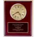 Rosewood Piano Finish Clock w/ Waterfall Bezel & Glass Lens (10 1/2"x13")